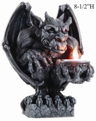 Gargoyle Candleholder Statue Cold Cast Resin Figurine