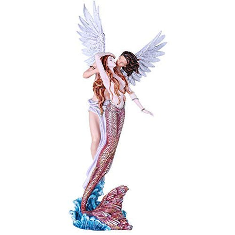 Pacific Giftware Mermaid Princess with Prince Angel Fantasy Hand Painted Resin Statue