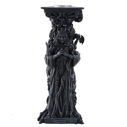Pacific Giftware Triple Goddess Mother Maiden Crone Tea Light Candle Holder Stand 10 Inch (Gray Stone)