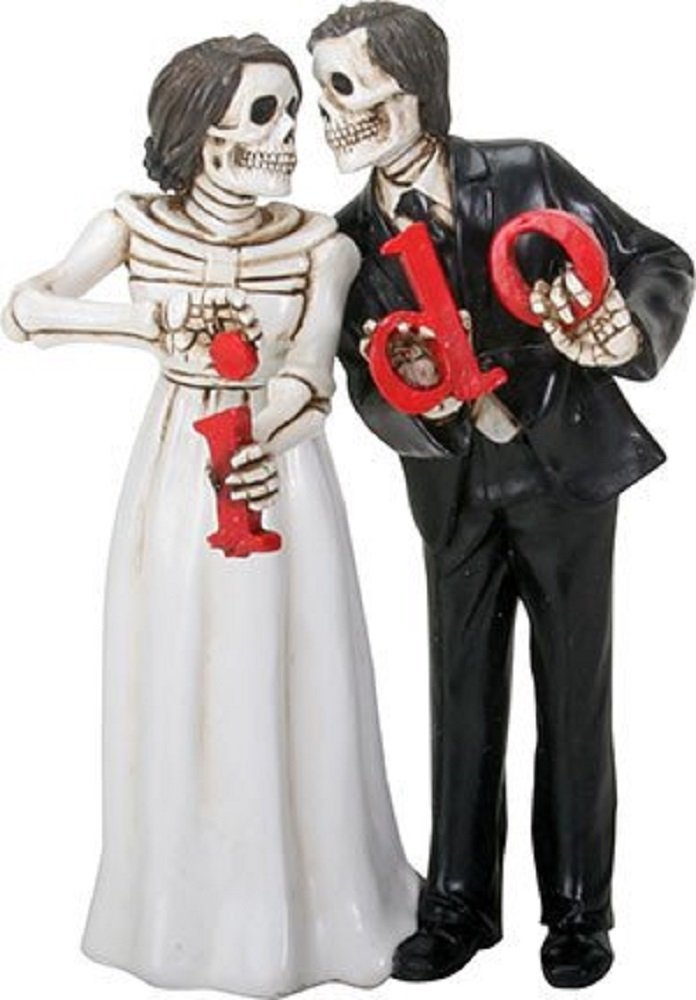 YTC Summit International Love Never Dies Skeleton Wedding Couple Bride and Groom I Do Figurine New