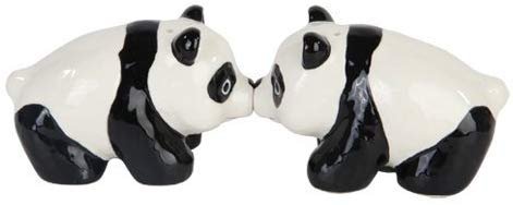 3"L Cutie China Panda Kissing Magnetic Salt & Pepper Shakers -Attractives Collection