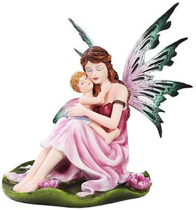 Mother and Child Fairy Statue Polyresin Figurine Home Decor