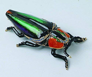 PTC Bright Insect Bug Jewel Studded Snap Jewelry/Trinket Box Figurine