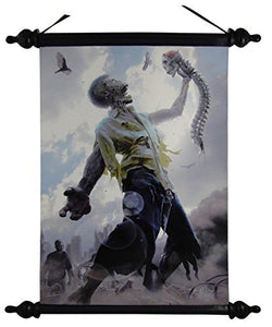12 Inch Zombie Scraps Printed Silhouette Hanging Art Wall Scroll