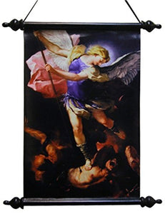 18 Inch Saint Michael Archangel Religious Hanging Wall Art Scroll