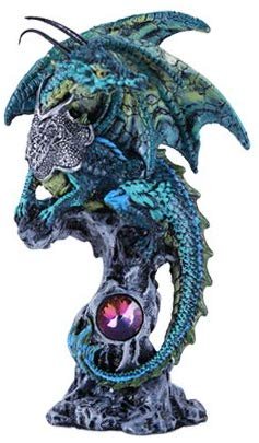 Pacific Giftware Small Winged Guardian Jade Dragon Knight with Rhinestone...