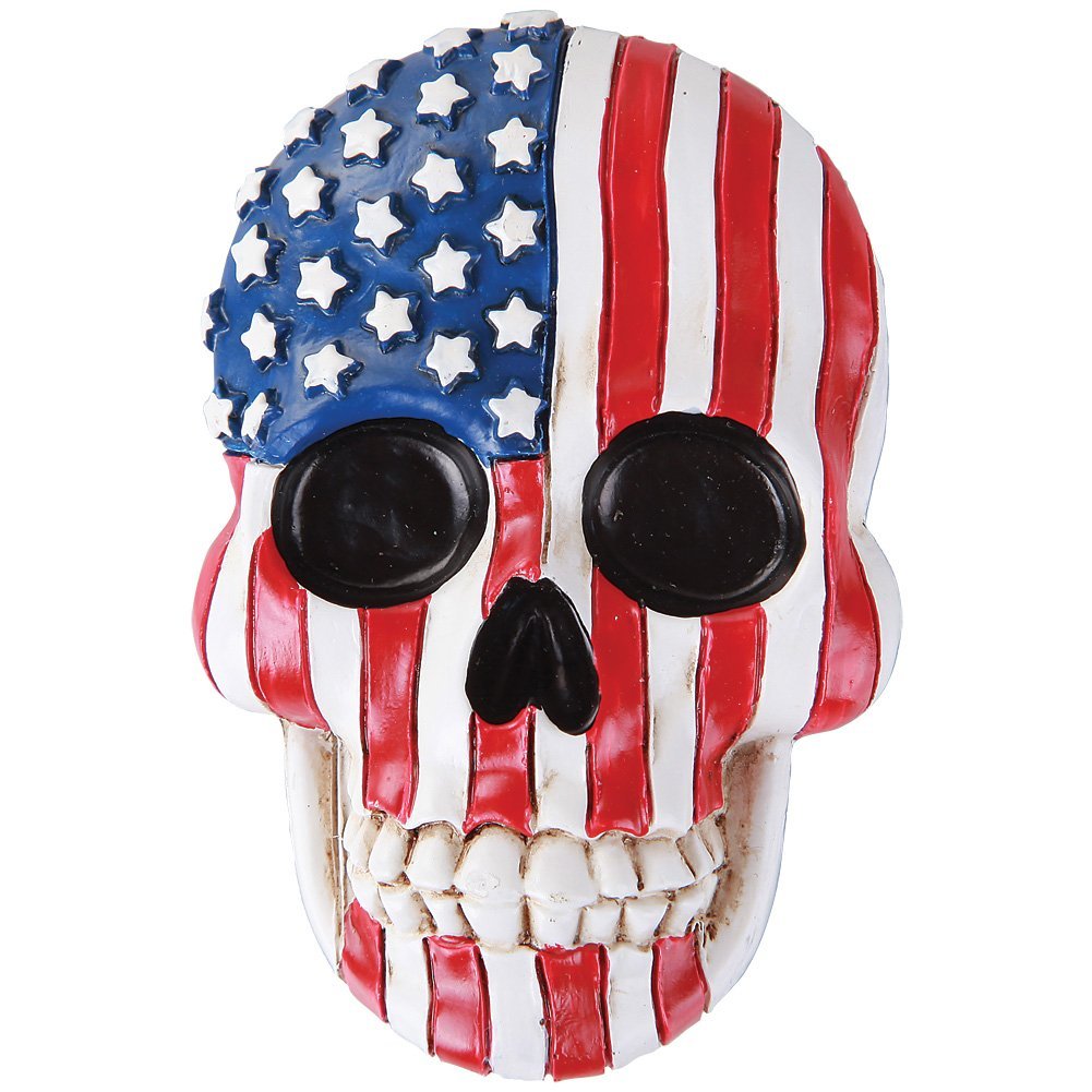 US Flag Skull Fridge Magnet Bottle Opener Collectible Figurine