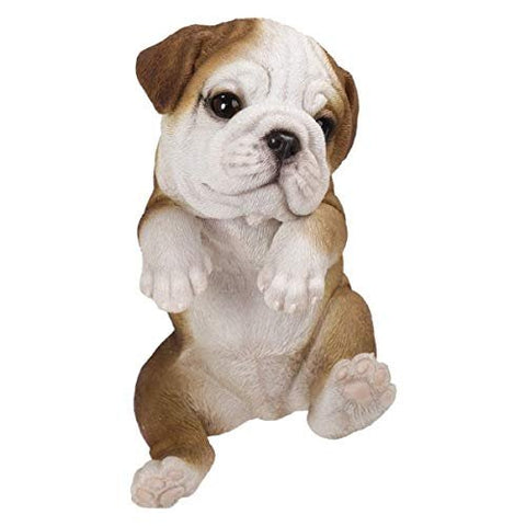 Pacific Giftware PT Realistic Look Hanging Statue Pot PAL Bulldog Puppy Dog Home Decorative Resin Figurine