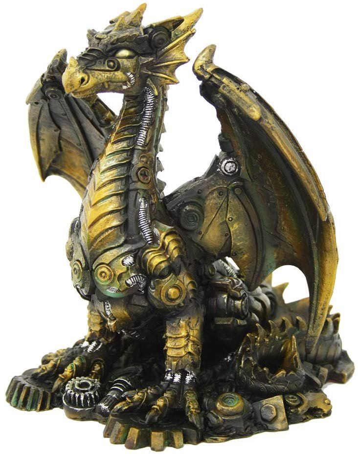 Pacific Giftware Steampunk Inspired Mechanical Dragon Tabletop Decorative Figurine Statue 6.25 Inch Tall