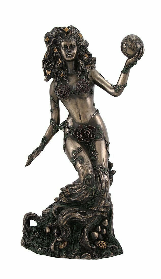 Bronzed Earth Mother Goddess Gaia Statue