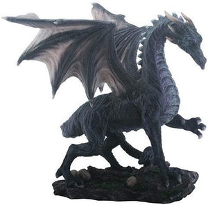 YTC Summit International Medium Black Midnight Dragon Figurine Statue Fairy Tale Fantasy Mythical New
