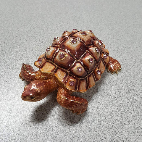 Tortoise bejeweled jewelry box 1