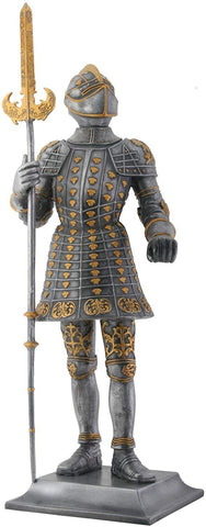 12" Silver Gothic Knight Figurine