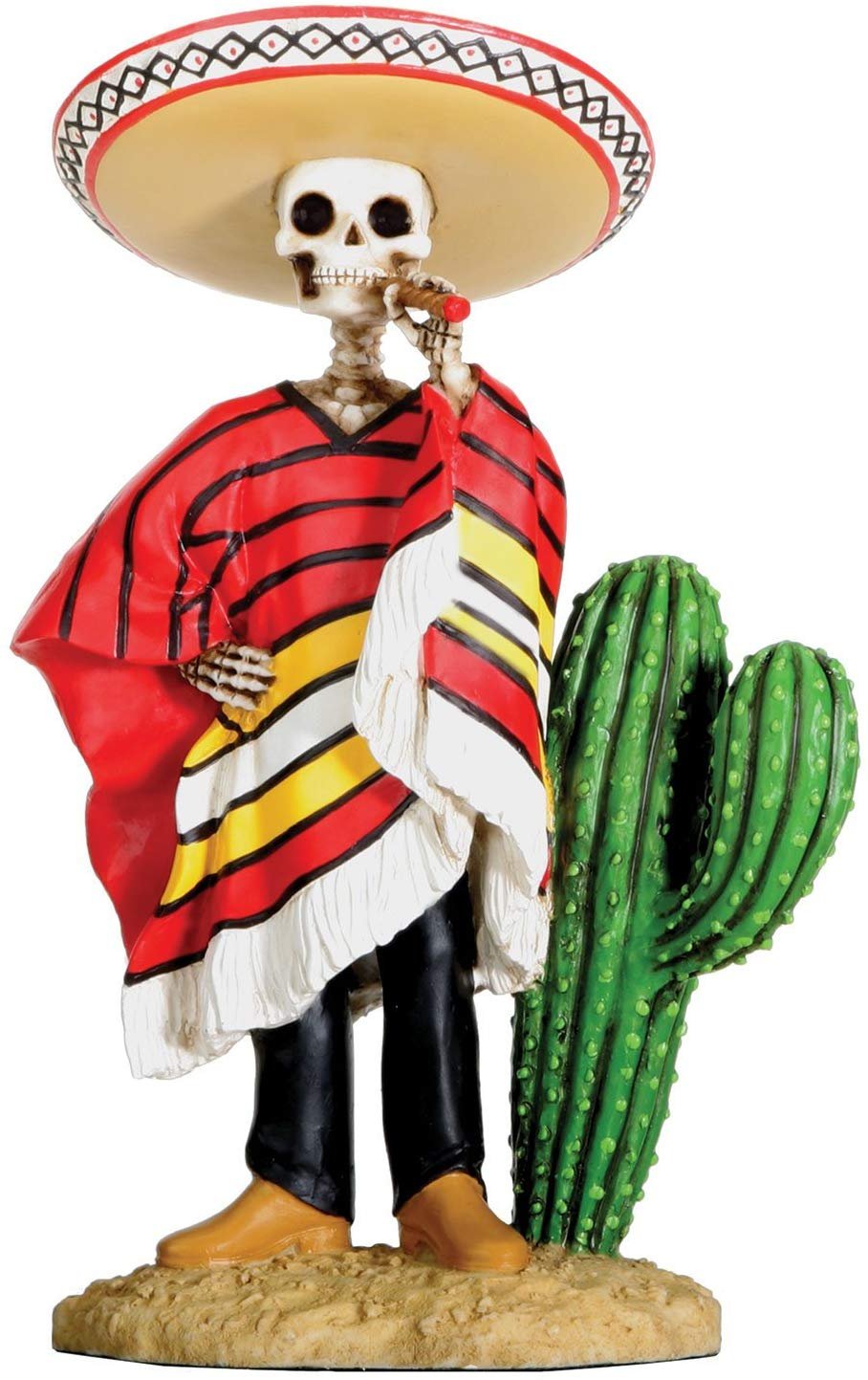 Dod Bandito Mexican Bandit with Cigar Skeleton Outlaw Sculpture