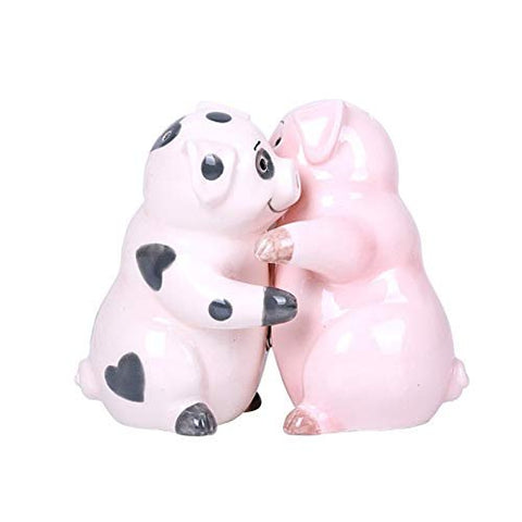 Hugging Pigs Magnetic Ceramic Salt and Pepper Shakers Set