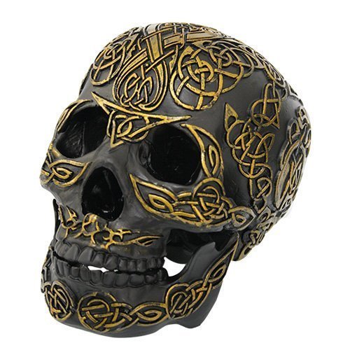 Pacific Giftware Celtic Skull Statu, Black
