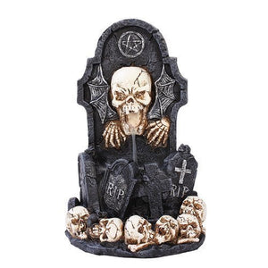 Pacific Trading Giftware Skull Tomb Backflow Incense Holder Burner Figurine Made of Polyresin