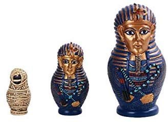 Pacific Giftware PT Egyptian King TUT Mummy Nesting Dolls Resin Collectible Figurine Set