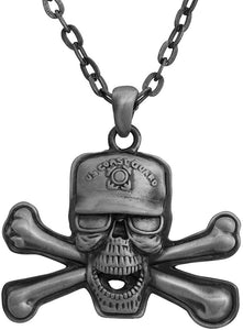 Masada Jewelry, Coast Guard Skull Crossbones Pendant Necklace Lead Free Alloy