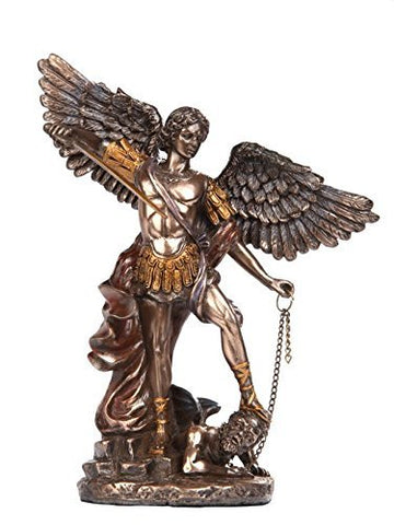 PTC 6 Inch Small Saint Michael Archangel Bronze Finish Statue Figurine