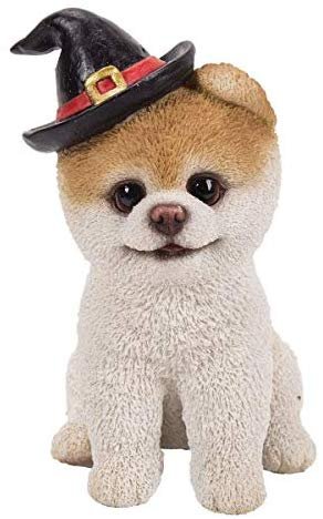 Pacific Giftware PT Short Hair Boo Dog with Halloween Hat Home Decorative Resin Figurine