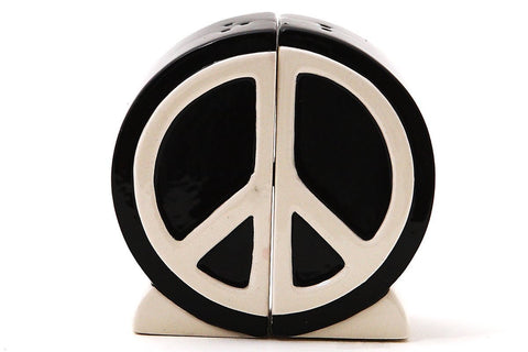 1 X Peace Sign Salt and Pepper Shaker Set: 1960's Icon Home Seasoning Device