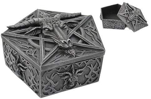BAPHOMET HEAD TRINKET BOX IDOL OCCULT WORSHIP SATANISM SABBATIC GOAT