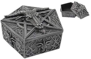 BAPHOMET HEAD TRINKET BOX IDOL OCCULT WORSHIP SATANISM SABBATIC GOAT