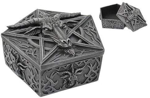 BAPHOMET HEAD TRINKET BOX IDOL OCCULT WORSHIP SATANISM SABBATIC GOAT