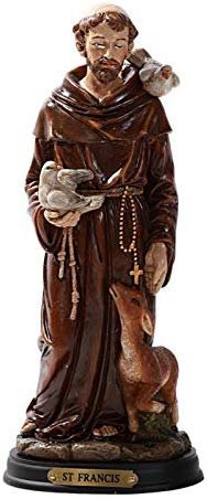 Pacific Giftware Saint Francis Statue Wood Base with Brass Name Plate