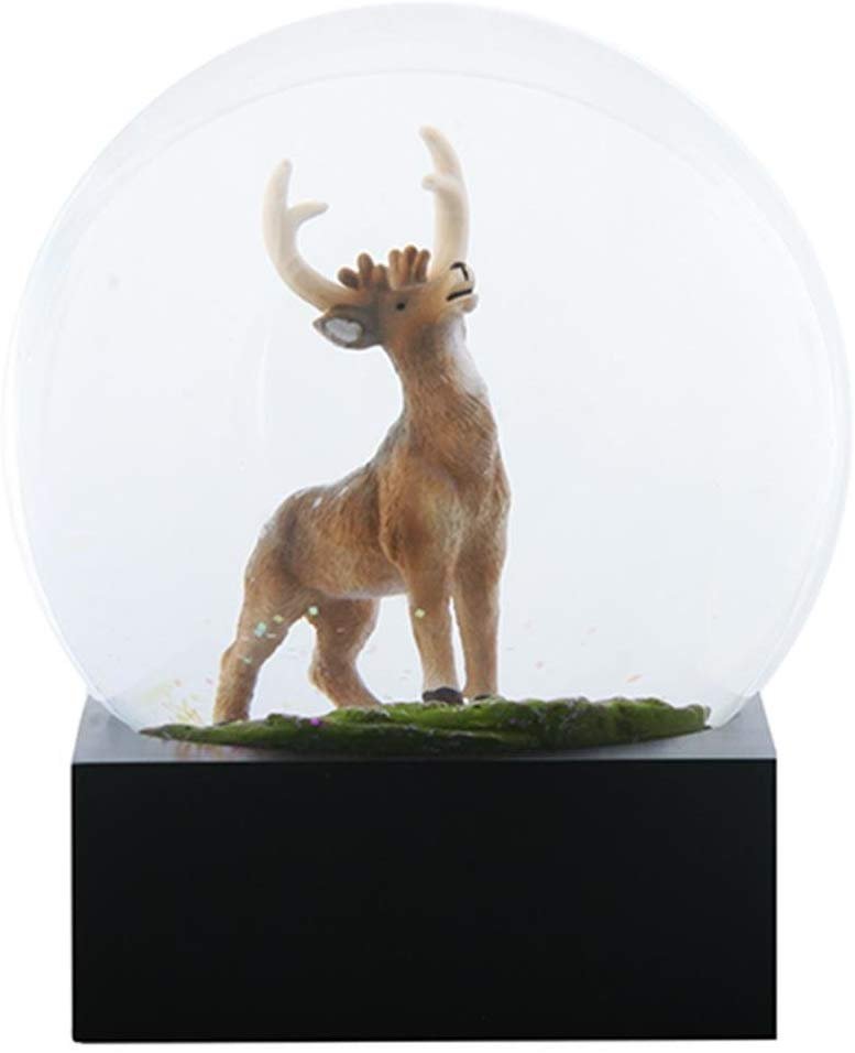 YTC 4.5 Inch Water Globe with Light Brown Colored Deer and Green Grass