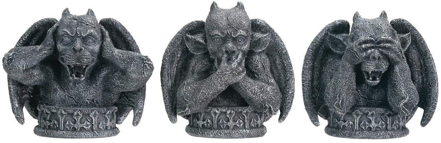 No Evil Gargoyles (Set of 3) - Collectible Figurine Statue Sculpture