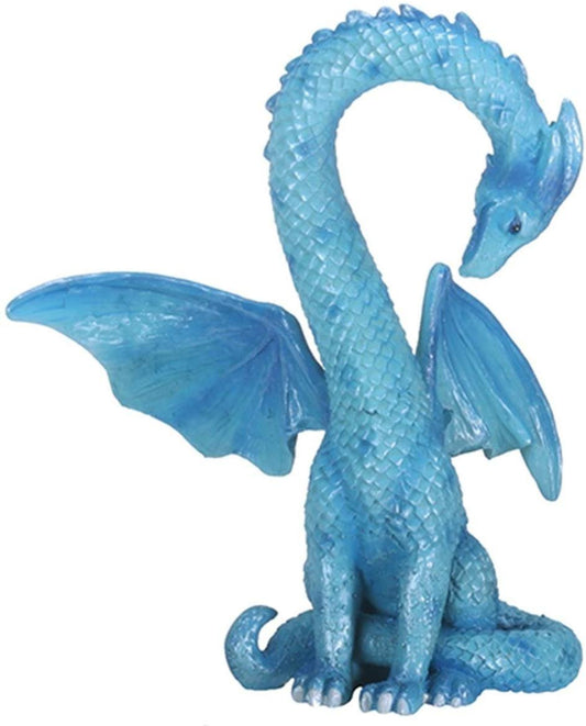 YTC 5.5 Inch Blue Love Dragon Colorful Decoration Statue Figurine