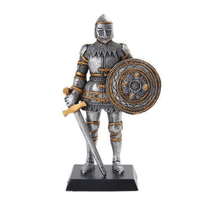 PTC 5 Inch Armored Medieval Knight with Sword and Shield Statue Figurine