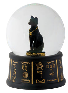 YTC 3.5 Inch Cold Cast Resin Egyptian Bastet Water Snow Globe Figurine