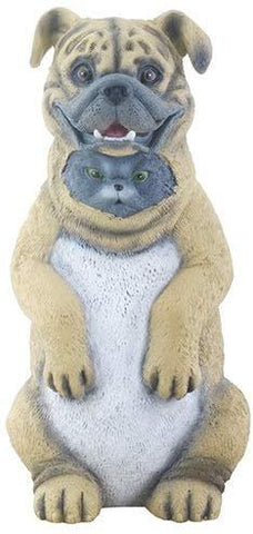 YTC Cream and Grey Cat as Dog Dupers Themed Decorative Figurine Statue