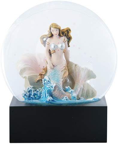 Mermaid on a Shell in the Ocean Water Globe Statue