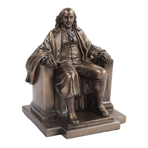 7.5 Inch Benjamin Franklin Figurine Statue Sitting in Chair Knickknack