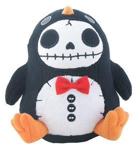 SUMMIT COLLECTION Furrybones Black Penguin Pen Pen Wearing Red Bow Tie Small Plush Doll