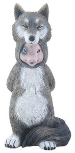 YTC Grey and White Pig as Wolf Dupers Themed Decorative Figurine Statue