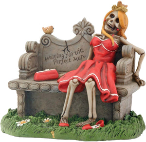 Waiting for Perfect Man Skeleton with Red Dress Display Figurine