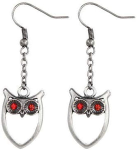 Wise Owl Pewter Earrings Jewelry