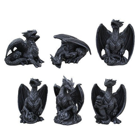 4 Inch Miniature Gargoyle Dragons Statue Figurines, Set of Six