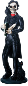 5.5 Inch Skeledgar Allan Poe Skeleton Figurine with Book, Black