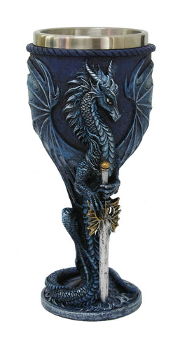 Sea Blade Dragon w/ Sword Goblet Drinkware with Removable Stainless Stain Inner