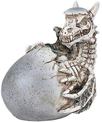 Skeleton Winged Dragon Egg Resin Figurine