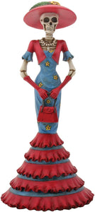 8.5 Inch Cold Cast Resin Day of the Dead Skeleton Lady Isabela Figure