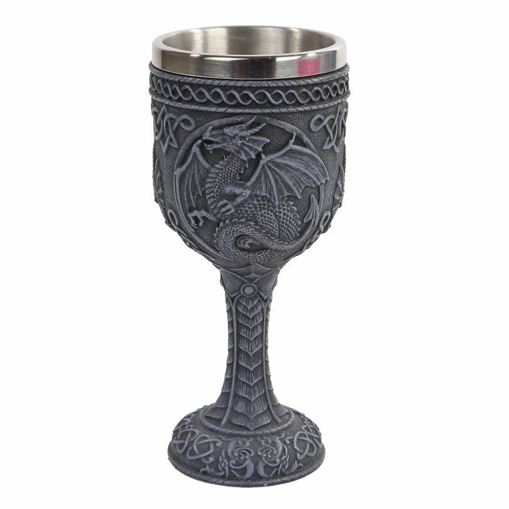6.75 Inch Celtic Pattern Dragon Wine Drinking Goblet Cup Mug Vessel