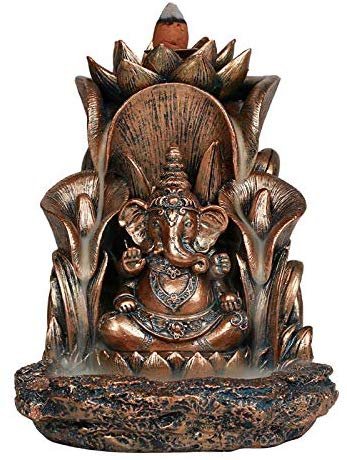 Pacific Giftware Ganesha Siting On Throne Backflow Incense Burner Home Decor