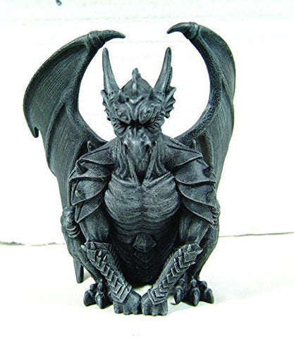 PTC 6.25 Inch Resin Medieval Sitting Guardian Gargoyle with Wings Statue